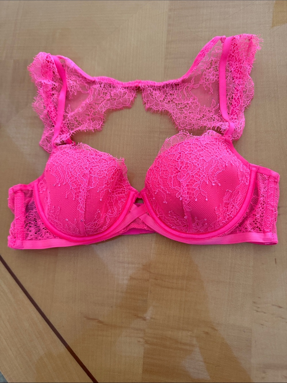 Victoria's Secret Kids One Piece - Neon Pink Lace Trim size 34b